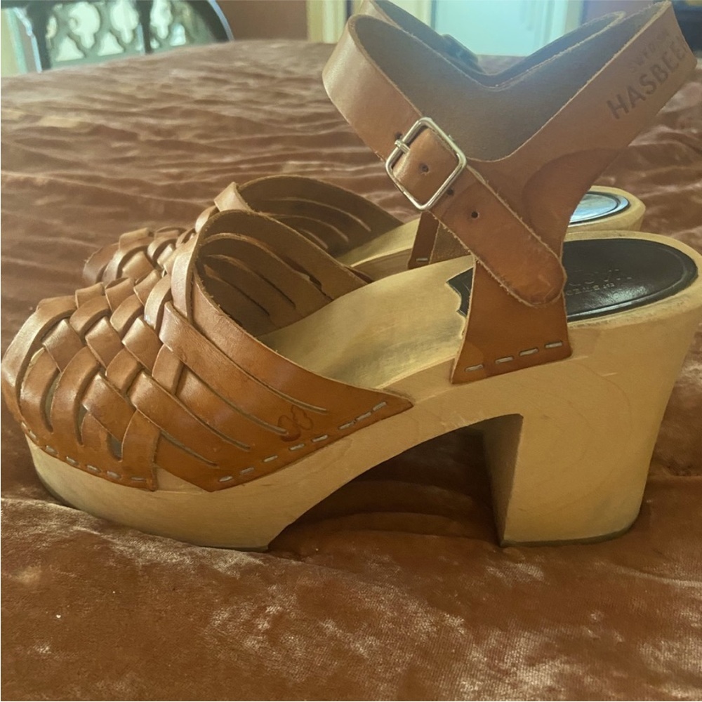 Swedish Hasbeens braided tall sandals  37 US 7